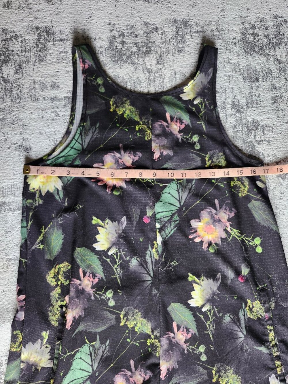 Oiselle Breezy Botanical Floral Technical Sheer Fabric Tank Dress w Pockets - Picture 13 of 16